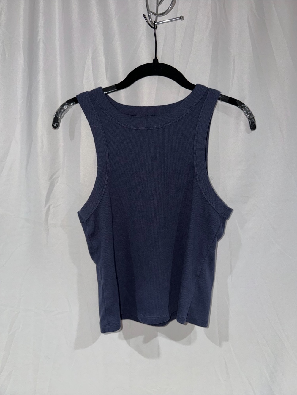 Old Navy Tank Top Navy Ribbed Sleeveless High Neck L